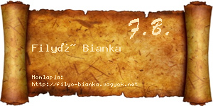 Filyó Bianka névjegykártya